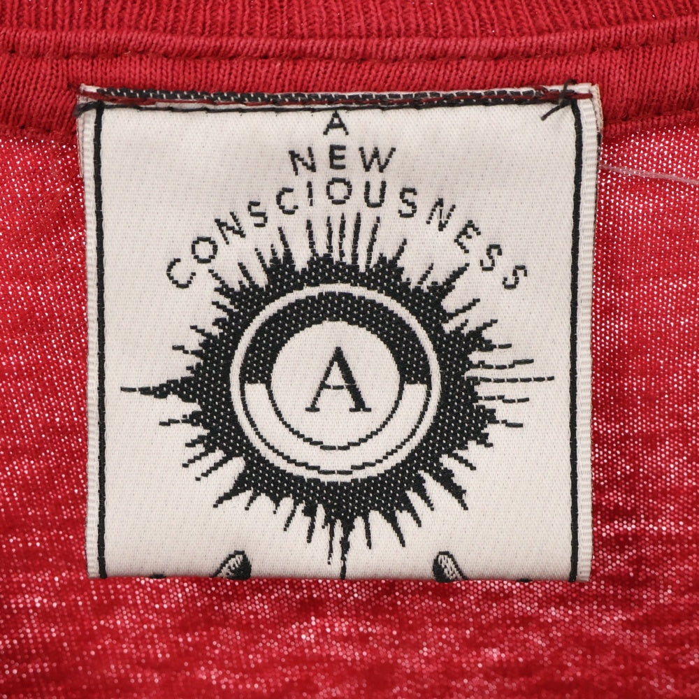VINTAGE(ヴィンテージ) 90S ANARCHIC ADJUSTMENT PHOTO LADY FACE LS TEE アナーキックアジャスメント 両目プリント長袖Tシャツ 長袖カットソー レッド