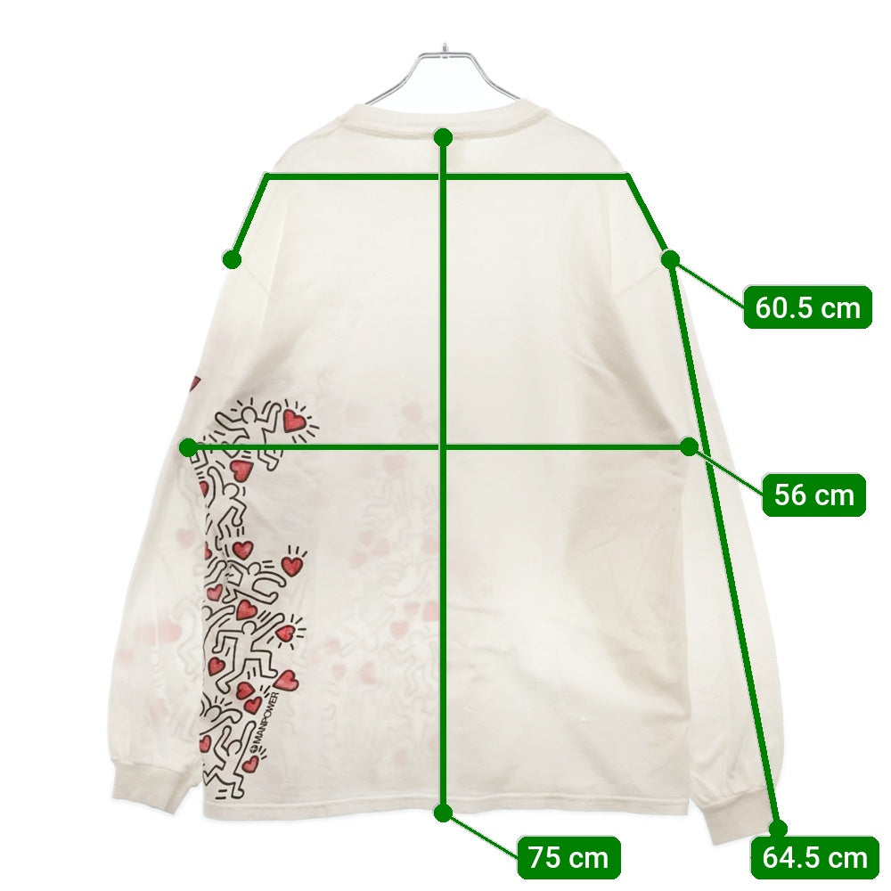 VINTAGE(ヴィンテージ) 90S KEITH HARING MANPOWER L/S キースヘリング マンパワー ロングスリーブ 長袖Tシャツ ホワイト