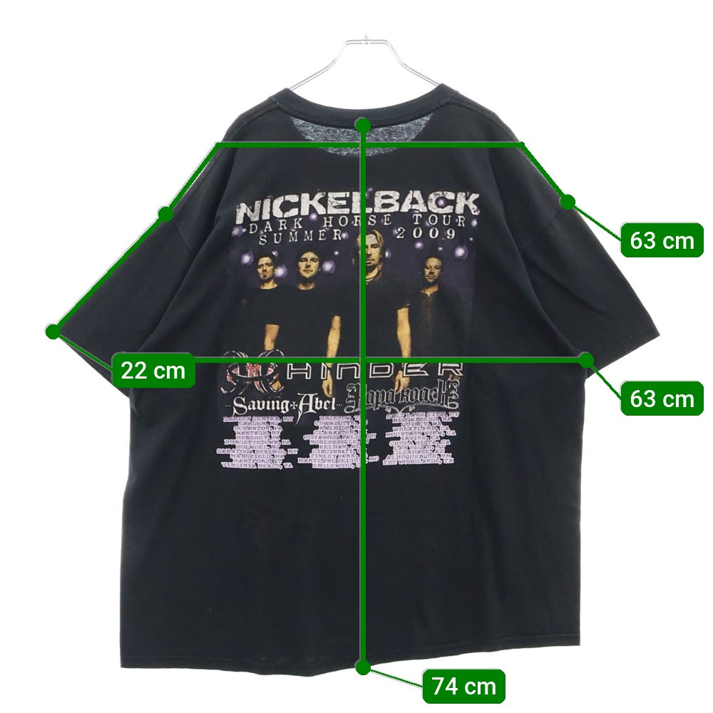VINTAGE(ヴィンテージ) 00s NICKELBACK ニッケルバック 両面プリント Tシャツ 半袖カットソー ブラック