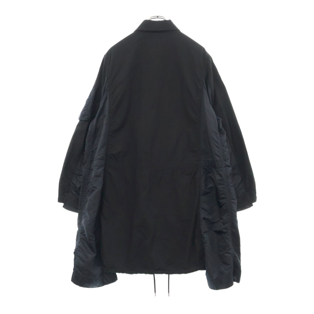 Sacai(サカイ) 19AW ミリタリージャケット ドッキング オックスフォード コート ブラック 19-02069M