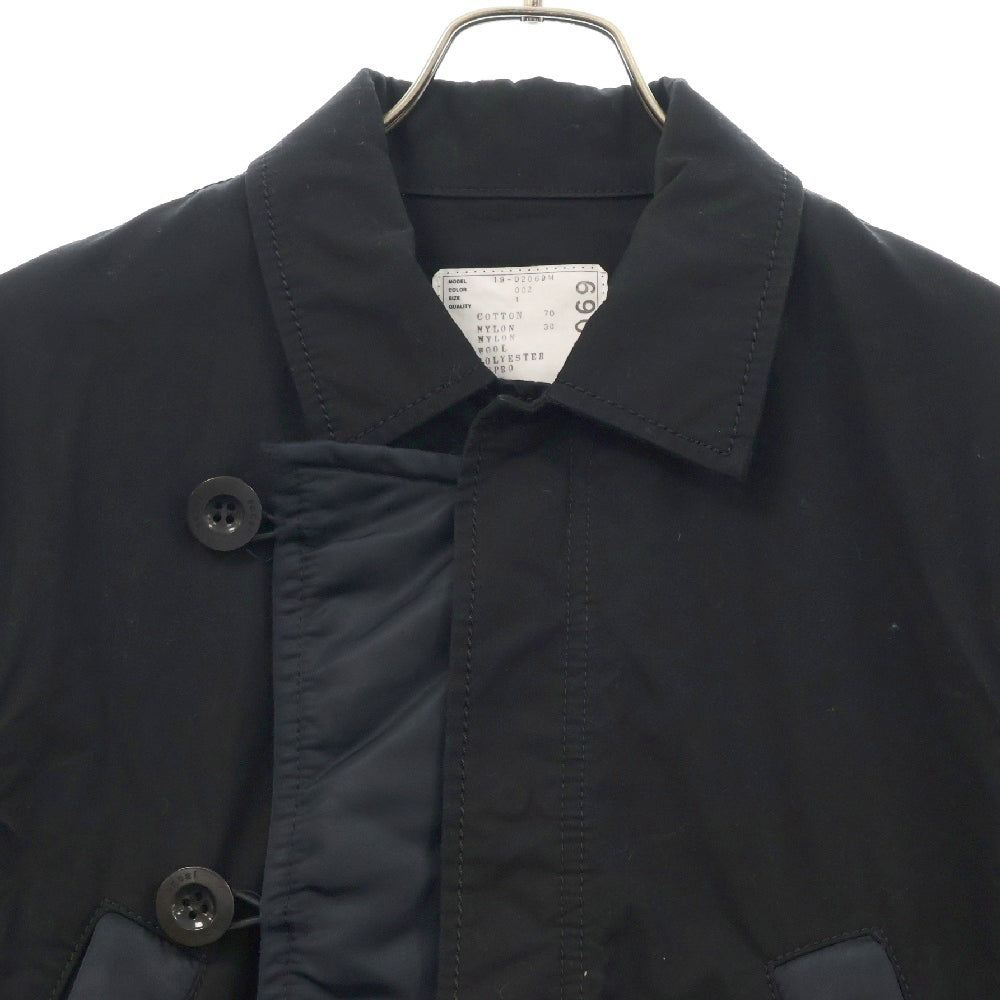 Sacai(サカイ) 19AW ミリタリージャケット ドッキング オックスフォード コート ブラック 19-02069M