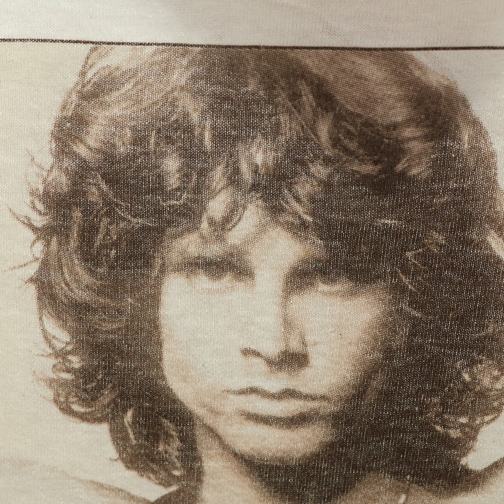 VINTAGE(ヴィンテージ) 90S JIM MORRISON AN AMERICAN POET ジムモリソン 追悼 フォト 半袖シャツ ホワイト