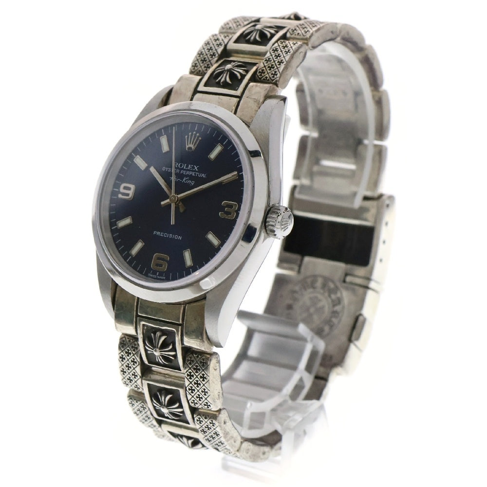 CHROME HEARTS(クロムハーツ) ×ROLEX エアキング オイスターパーペチュアル 14000フラット CHプラス Wロック ウォッチブレス 腕時計