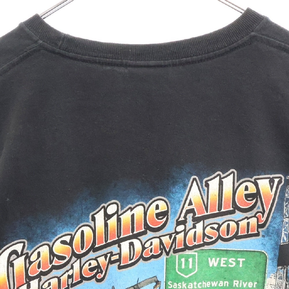 VINTAGE(ヴィンテージ) 90S Harley Davidson BLACK LOGO ハーレーダビッドソン ロゴプリント ロングスリーブ 長袖Tシャツ ブラック