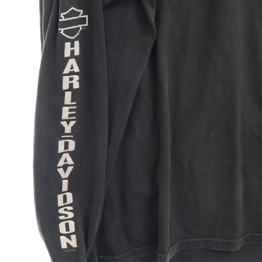 VINTAGE(ヴィンテージ) 90S Harley Davidson BLACK LOGO ハーレーダビッドソン ロゴプリント ロングスリーブ 長袖Tシャツ ブラック