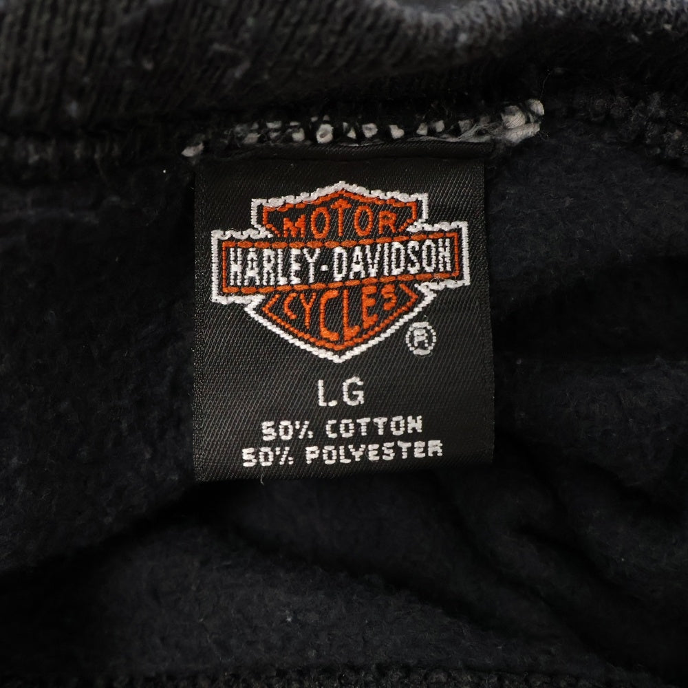 VINTAGE(ヴィンテージ) 90S Harley Davidson BLUE FLAME フレイム プリント クルーネックスウェット ブラック