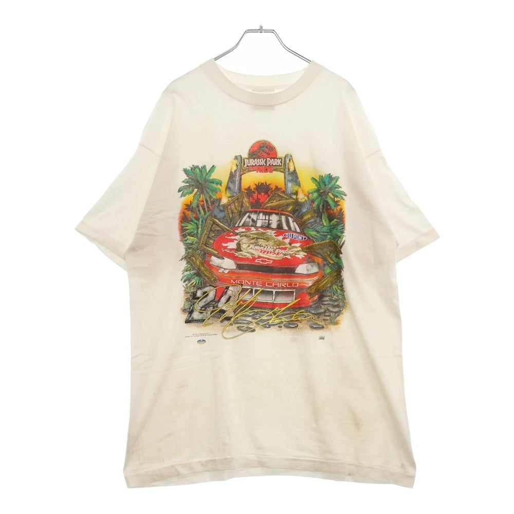VINTAGE(ヴィンテージ) 90s JURASSIC PARK THE RIDE ジュラシックパーク 両面プリント Tシャツ 半袖カットソー ホワイト