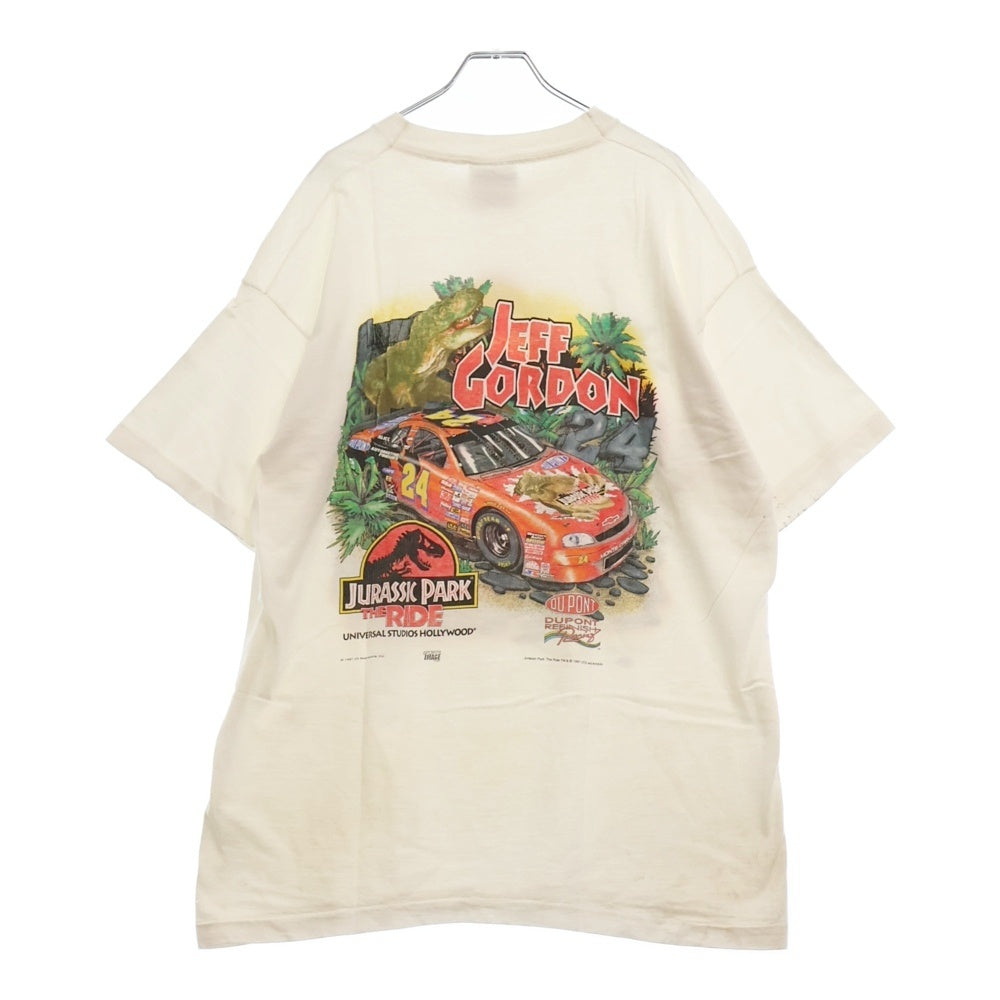 VINTAGE(ヴィンテージ) 90s JURASSIC PARK THE RIDE ジュラシックパーク 両面プリント Tシャツ 半袖カットソー ホワイト