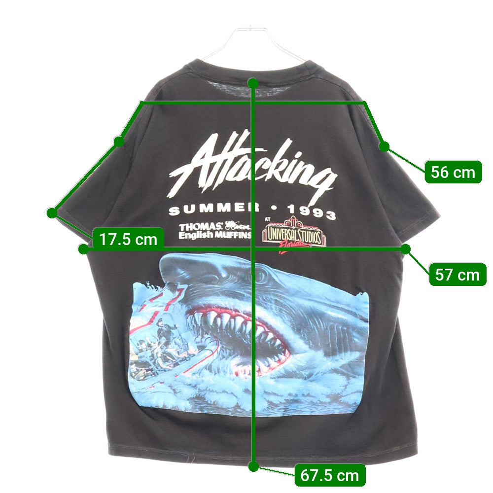 VINTAGE(ヴィンテージ) 90s JAWS UNIVERSAL MOVIE PROMO ジョーズ Tシャツ 半袖カットソー ブラック