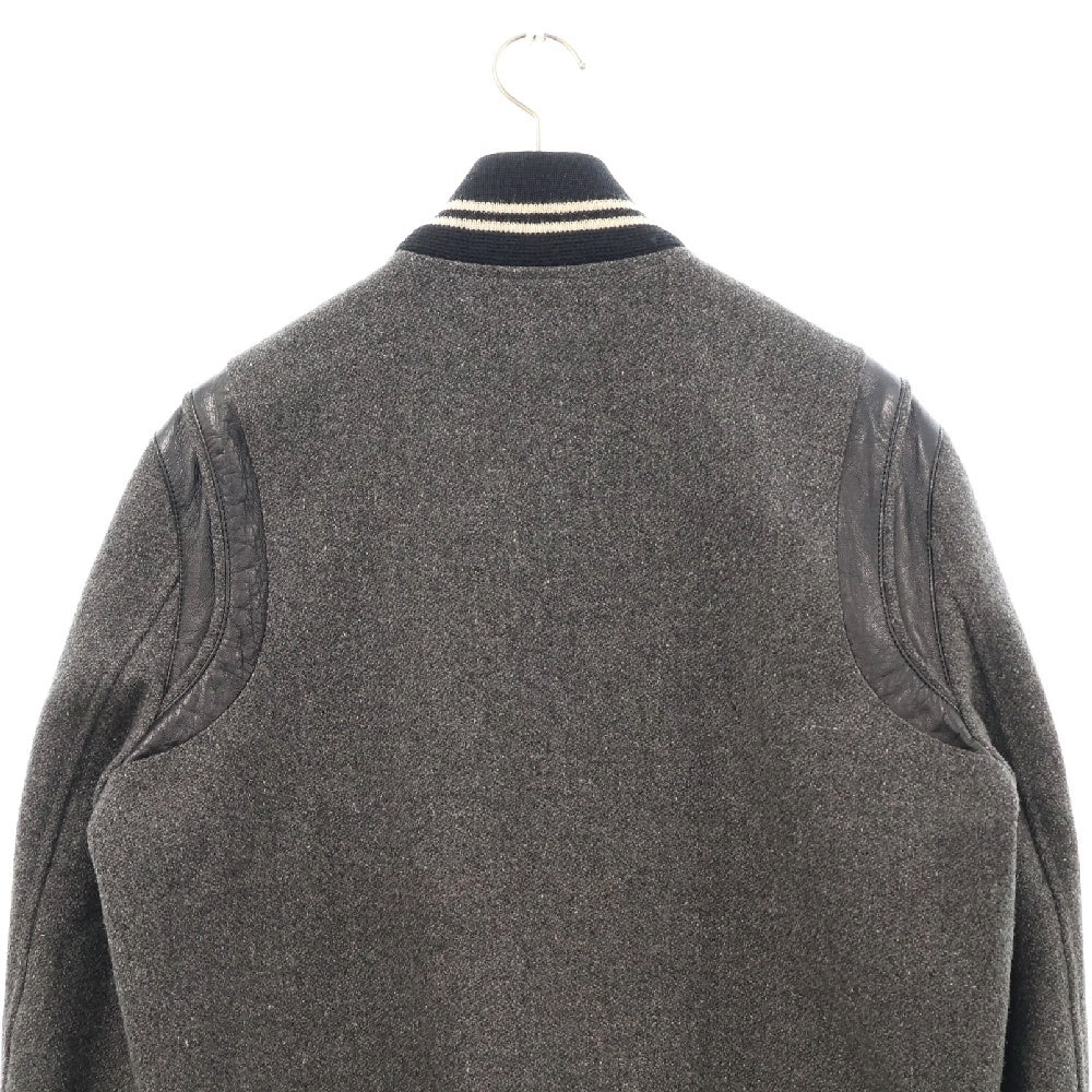 SAINT LAURENT PARIS(サンローランパリ) 14AW レザー切替 テディジャケット スタジャン ブルゾン グレー 354718 Y968F