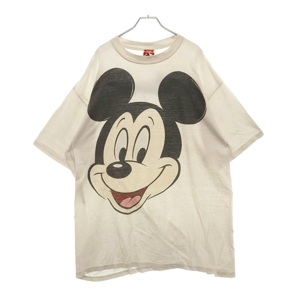 VINTAGE(ヴィンテージ) 90s DISNEY MICKEY MOUSE 2nd TEE ディズニー ミッキーマウス ビックフェイス Tシャツ 半袖カットソー ホワイト