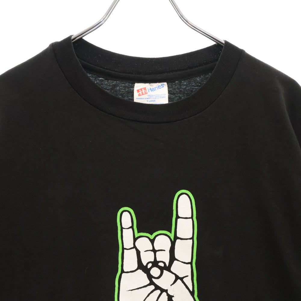 VINTAGE(ヴィンテージ) 90s MARILYN MANSON WE HATE LOVE WE LOVE HATE BACKSTAGE PAAS マリリンマンソン ハンドサイン バックステージパス Tシャツ 半袖カットソー ブラック