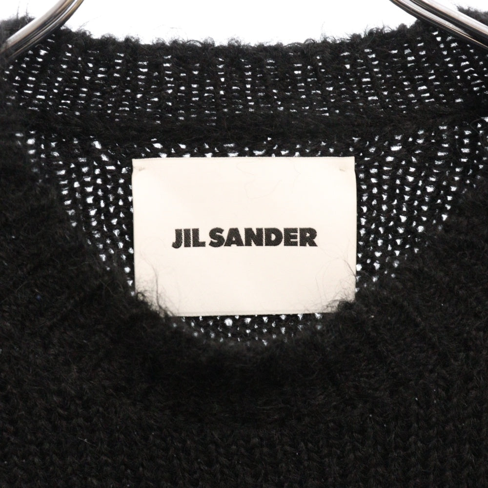 JIL SANDER(ジルサンダー) 24AW ALPACA MERINO WOOL KNITS Sweater J22GP0132 J14628 アルパカ メリノウール ニット セータースウェット ブラック