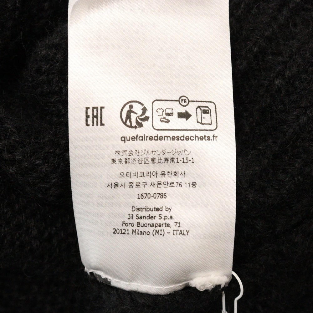 JIL SANDER(ジルサンダー) 24AW ALPACA MERINO WOOL KNITS Sweater J22GP0132 J14628 アルパカ メリノウール ニット セータースウェット ブラック