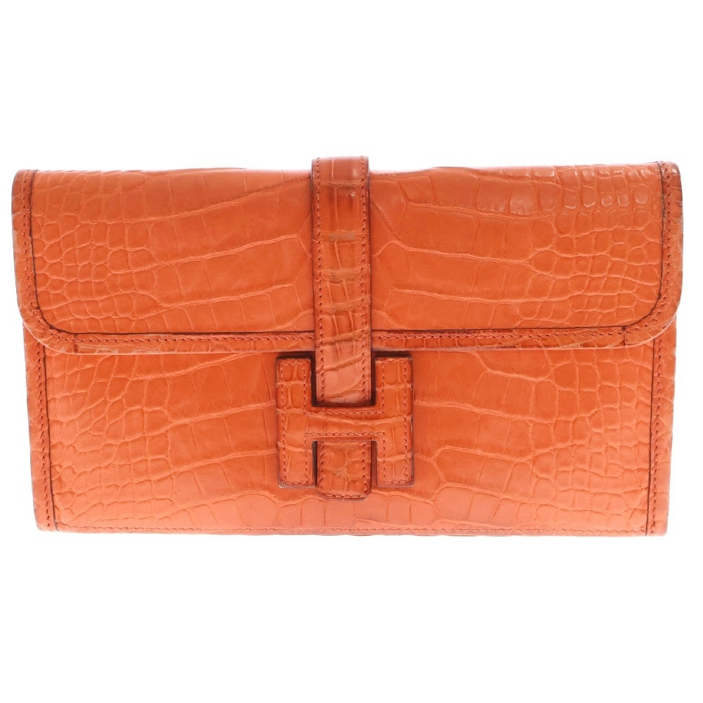 HERMES(エルメス) ジジェ ミニクラッチバック エキゾチックレザー オレンジ A刻印 2017年製