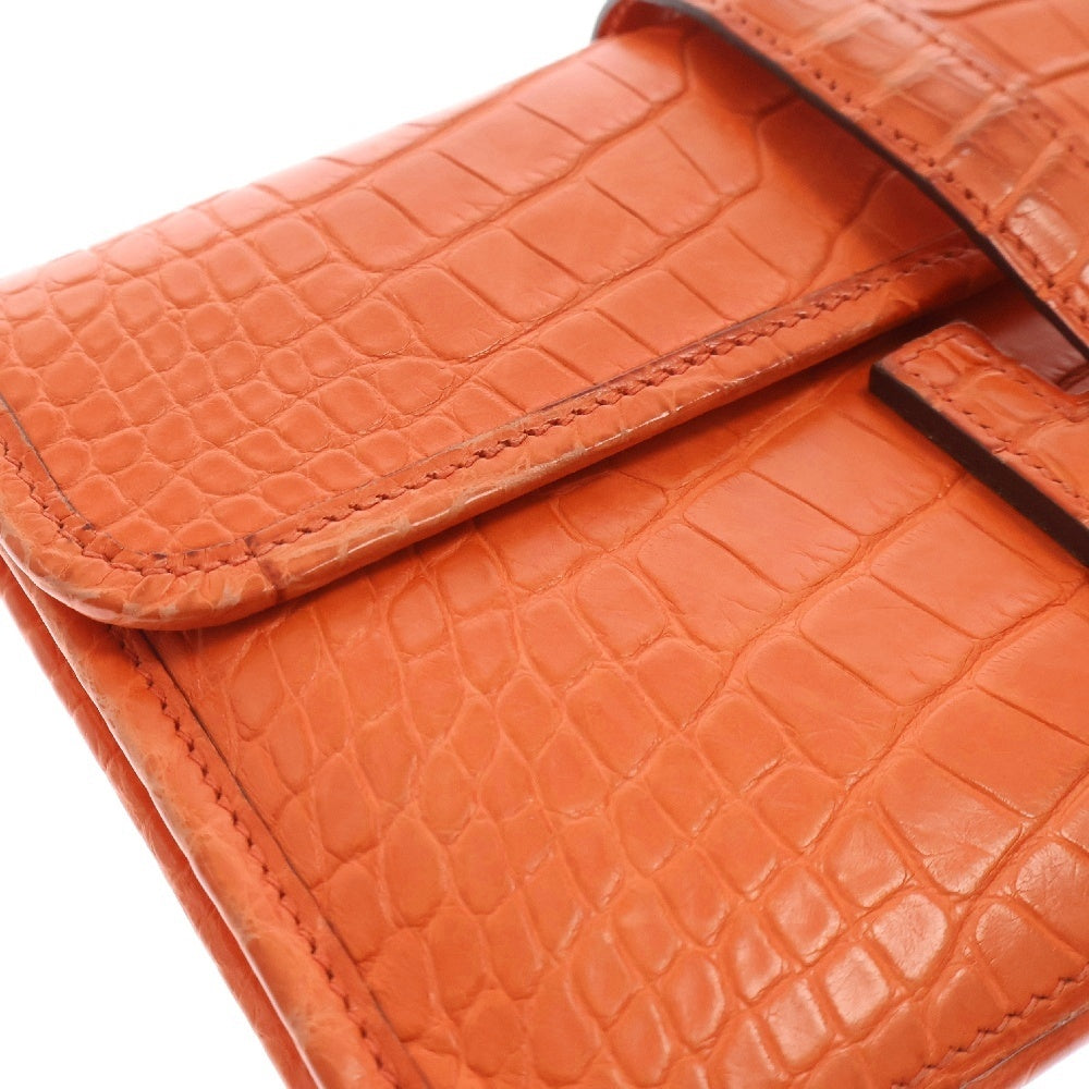 HERMES(エルメス) ジジェ ミニクラッチバック エキゾチックレザー オレンジ A刻印 2017年製