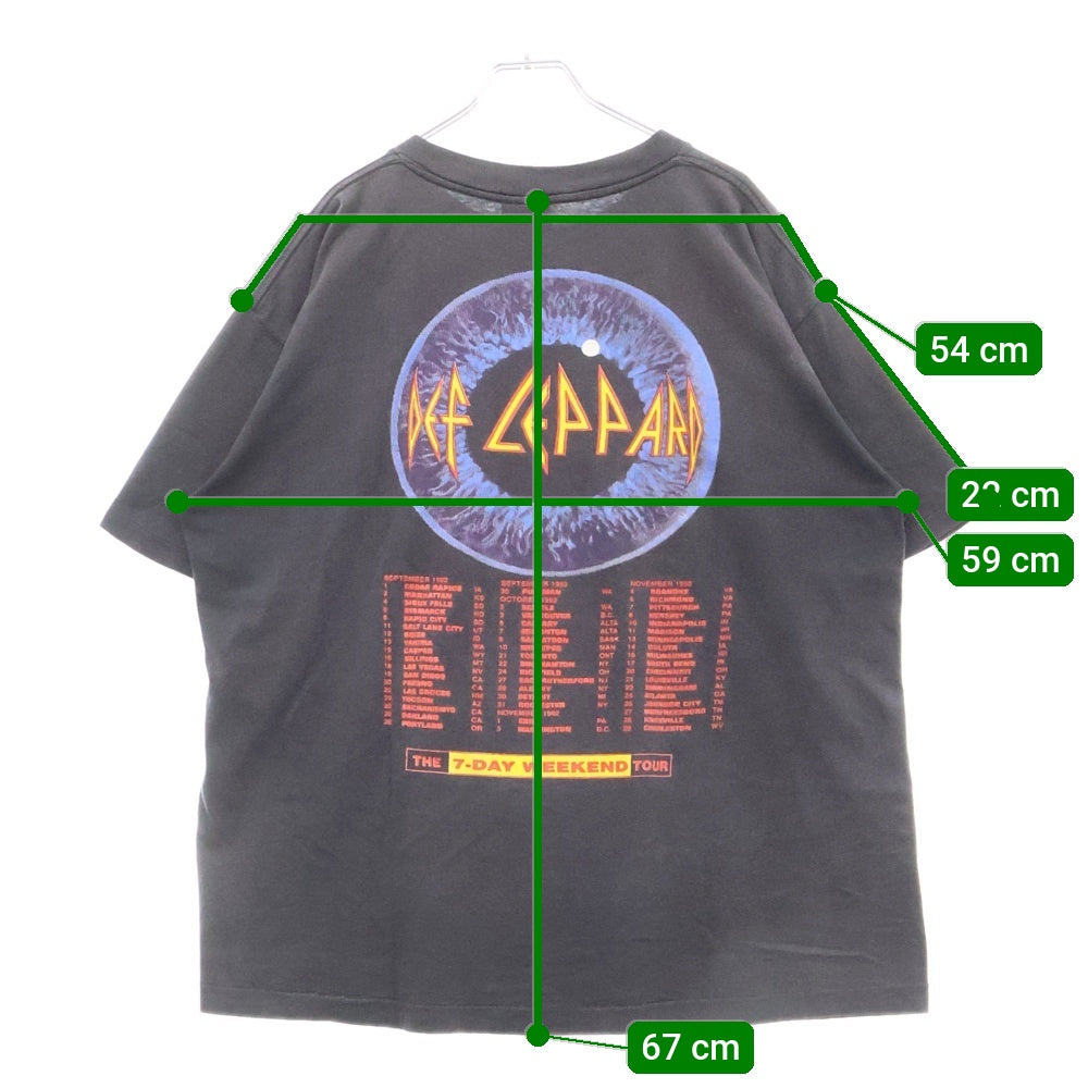 VINTAGE(ヴィンテージ) 90s DEF LEPPARD 1992 THE 7DAY WEEKEND デフパレード Tシャツ 半袖カットソー ブラック