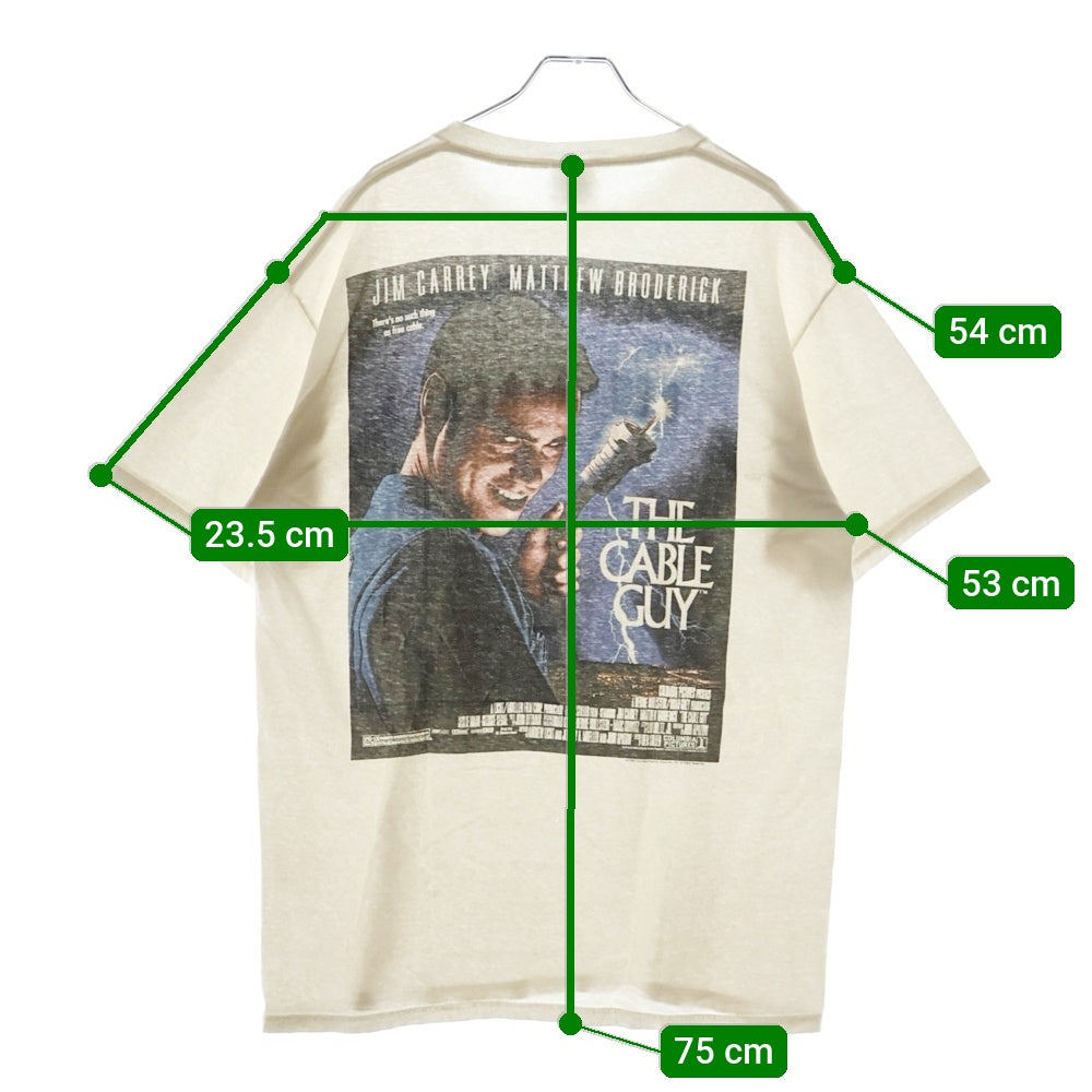 VINTAGE(ヴィンテージ) 90S The Cable Guy Jim Carey Get Wired 1996 Film Promo ジムキャリー 両面プリント 半袖Tシャツ ホワイト