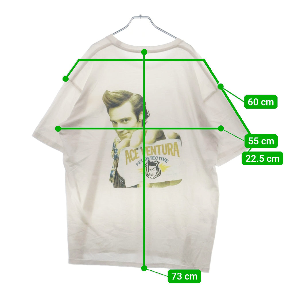 VINTAGE(ヴィンテージ) ACE VENTURE Jim Carrey エースベンチュラ ジムキャリー プリント 半袖Tシャツ ホワイト