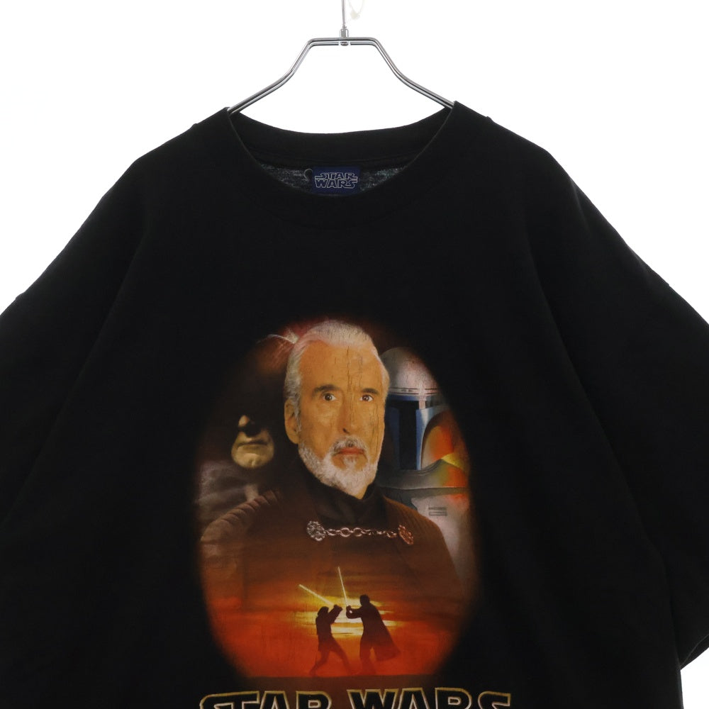 VINTAGE(ヴィンテージ) 90S Star Wars Count Dooku ドゥーク伯爵 プリント 半袖Tシャツ ブラック