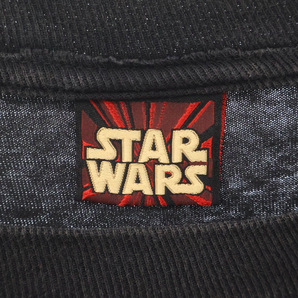 VINTAGE(ヴィンテージ) 90S Star Wars Palpatine パルパティーン 蓄光 フロッキープリント 半袖Tシャツ ブラック