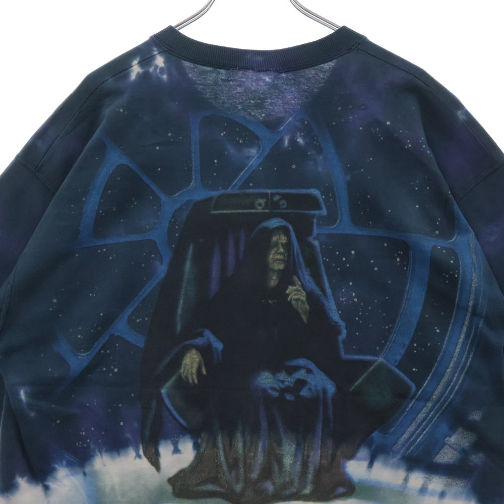 VINTAGE(ヴィンテージ) 90S Star Wars Palpatine LIQUID BLUE リキッドブルー パルパティーン オーバープリント 半袖Tシャツ ブルー