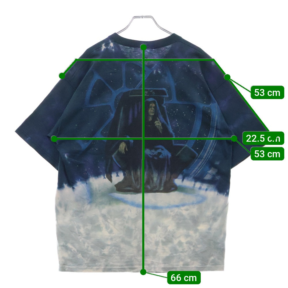VINTAGE(ヴィンテージ) 90S Star Wars Palpatine LIQUID BLUE リキッドブルー パルパティーン オーバープリント 半袖Tシャツ ブルー