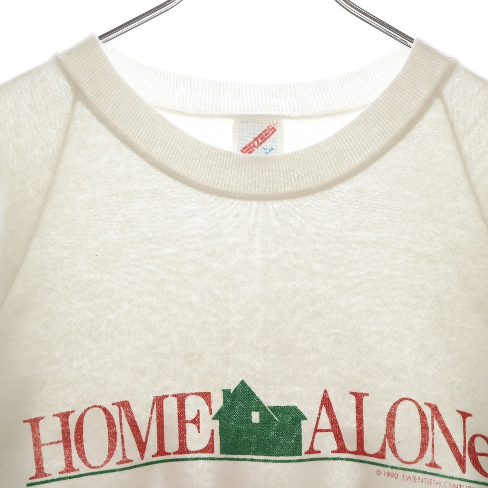 VINTAGE(ヴィンテージ) 90S HOME ALONE ホームアローン プリント ラグランスリーブ クルーネックスウェット ホワイト