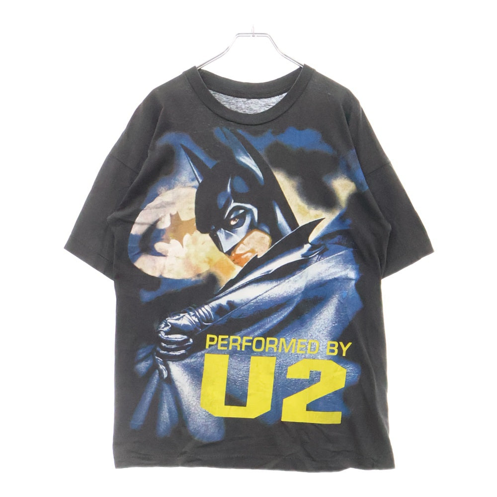VINTAGE(ヴィンテージ) 90s BATMAN FOREVER PERFORMED BY U2 バットマン 両面プリント Tシャツ 半袖カットソー ブラック