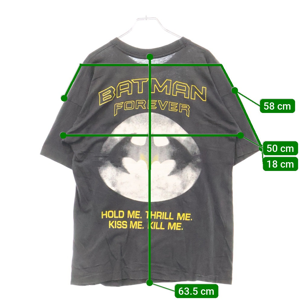 VINTAGE(ヴィンテージ) 90s BATMAN FOREVER PERFORMED BY U2 バットマン 両面プリント Tシャツ 半袖カットソー ブラック