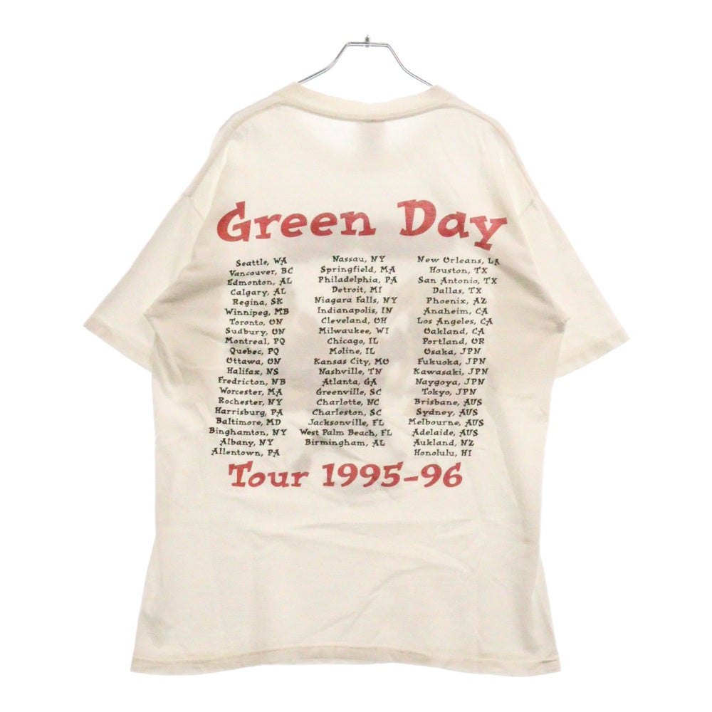 VINTAGE(ヴィンテージ) 90s GREEN DAY 1995-56 TOUR グリーンデイ ツアー Tシャツ 半袖カットソー ホワイト