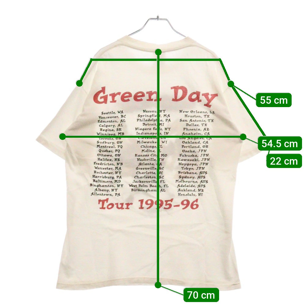 VINTAGE(ヴィンテージ) 90s GREEN DAY 1995-56 TOUR グリーンデイ ツアー Tシャツ 半袖カットソー ホワイト
