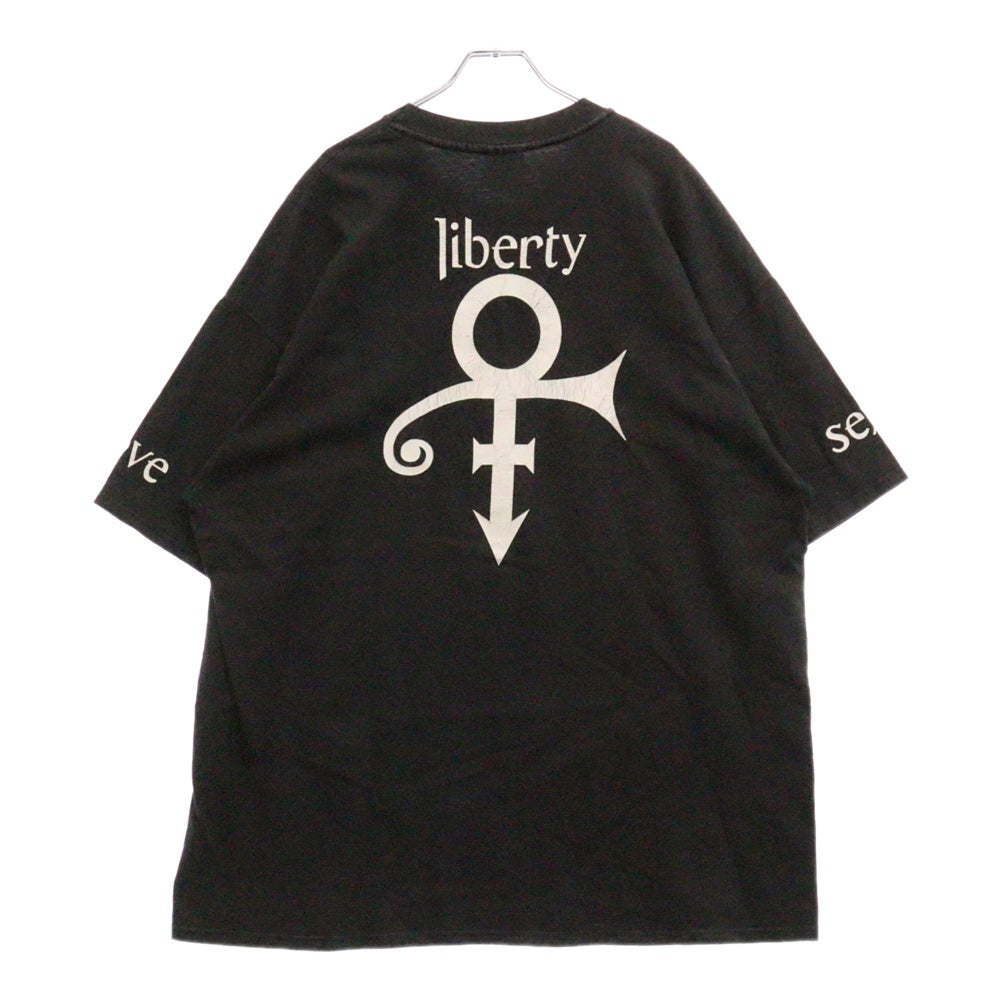 VINTAGE(ヴィンテージ) 90s PRINCE LOVE SYMBOL SEX LOVE LIBERTY TEE プリンス 両面プリント半袖Tシャツ カットソー ブラック