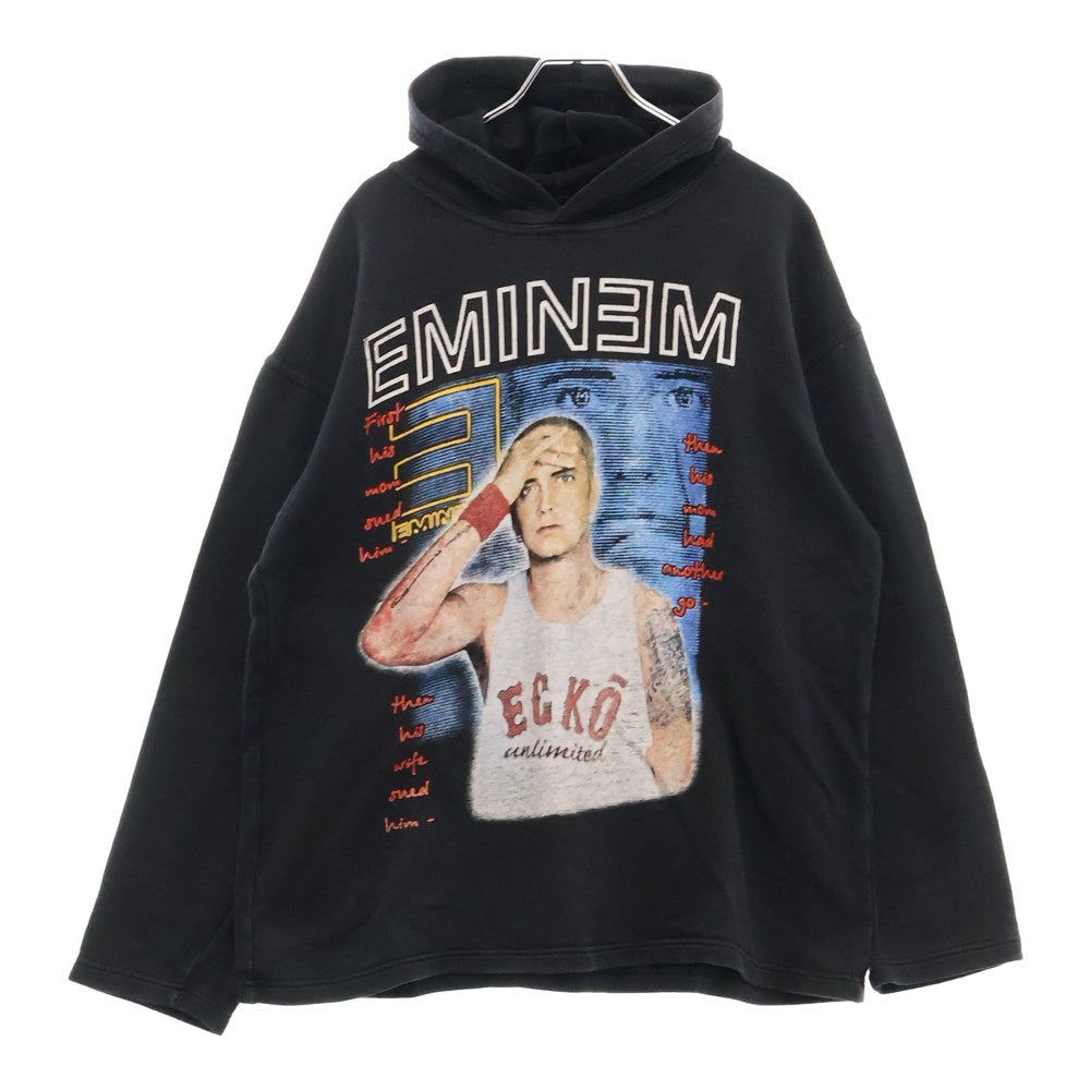 VINTAGE(ヴィンテージ) 90-00s Eminem Boot Hoodie エミネム ブートレグ 両目プリントプルオーバーパーカー フーディー ブラック