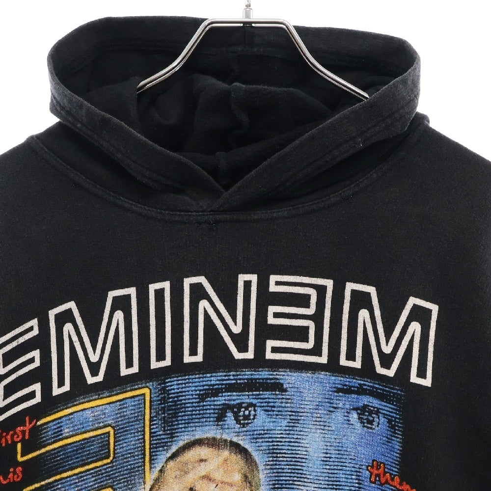 VINTAGE(ヴィンテージ) 90-00s Eminem Boot Hoodie エミネム ブートレグ 両目プリントプルオーバーパーカー フーディー ブラック