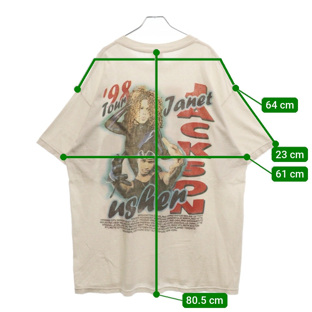VINTAGE(ヴィンテージ) 90s Janet Jackson TEE ジャネットジャクソン 両面プリント半袖Tシャツ カットソー ホワイト
