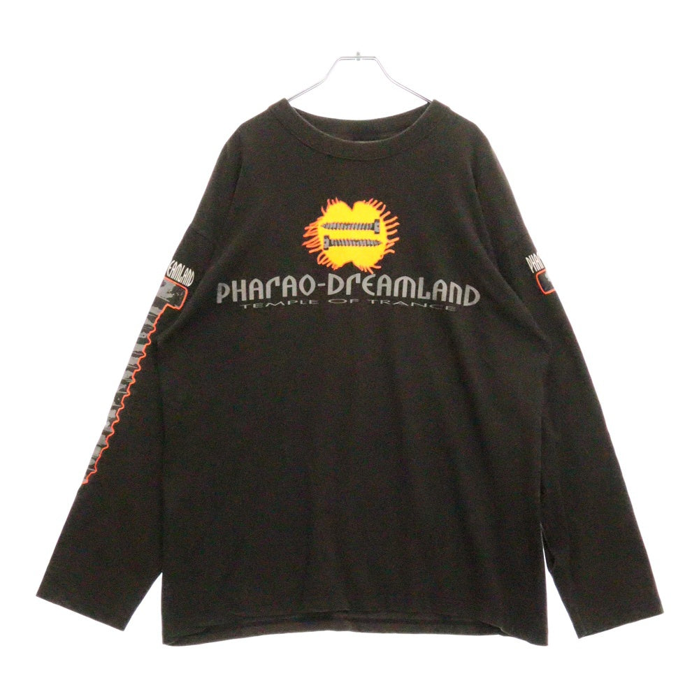 VINTAGE(ヴィンテージ) 90s Pharao Dreamland LS TEE 袖プリント両面長袖Tシャツ 長袖カットソー ブラック