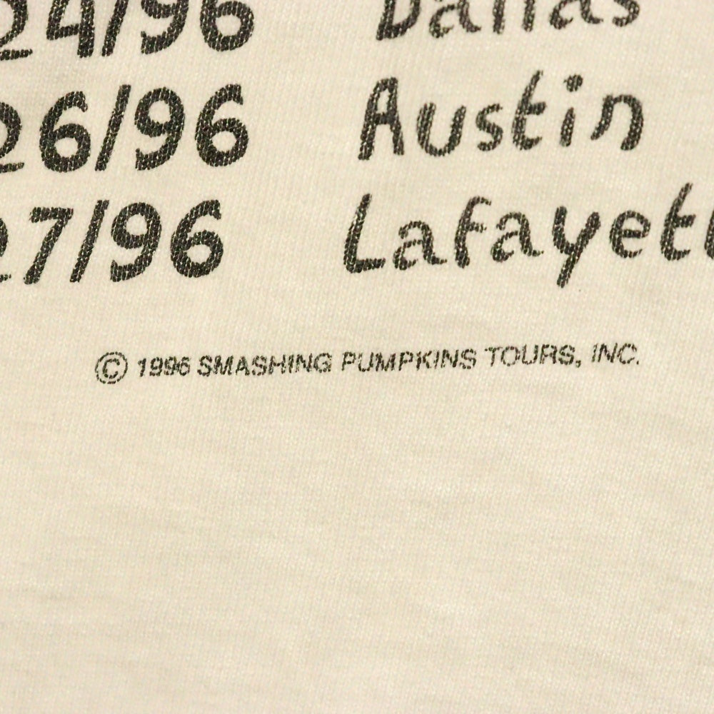 VINTAGE(ヴィンテージ) 90s THE SMASHING PUMPKINS INFINITE SADNESS TOUR '96 TEE スマッシング・パンプキンズ バンド両面プリント半袖Tシャツ カットソー ホワイト