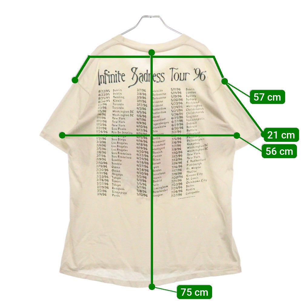 VINTAGE(ヴィンテージ) 90s THE SMASHING PUMPKINS INFINITE SADNESS TOUR '96 TEE スマッシング・パンプキンズ バンド両面プリント半袖Tシャツ カットソー ホワイト