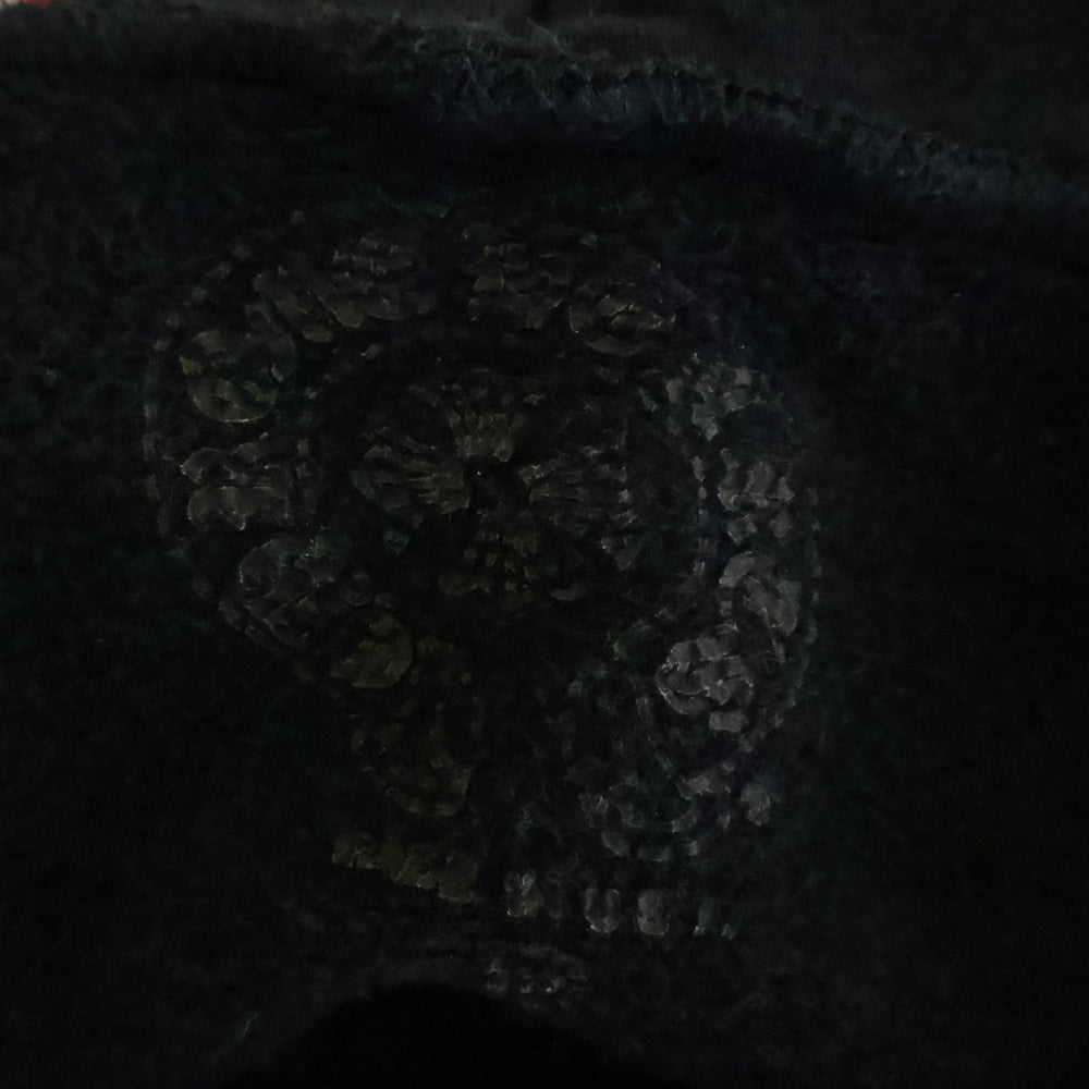 CHROME HEARTS(クロムハーツ) Horseshoe L/S Tee バックホースシュー 袖フローラルクロスプリント プルオーバーパーカー ブラック