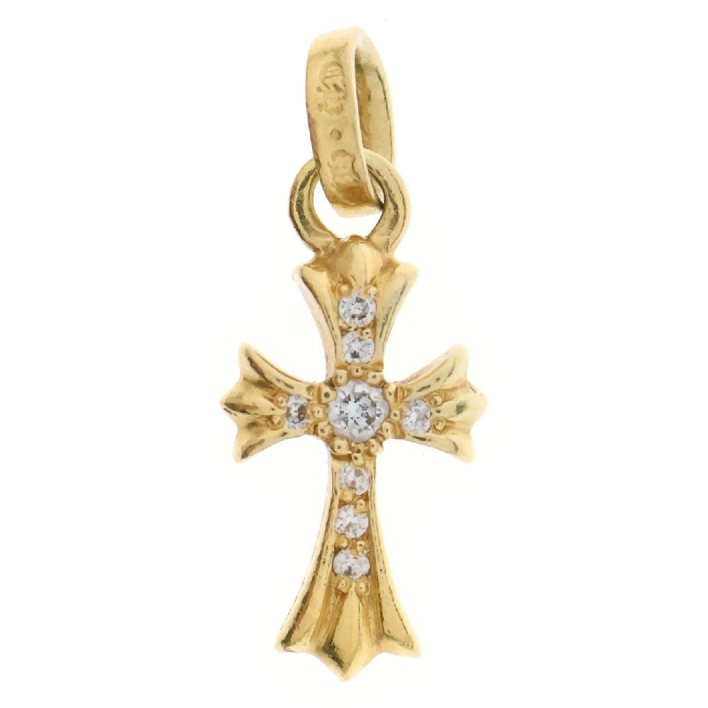 CHROME HEARTS(クロムハーツ) 22K CRS BBYFAT P/DIA ベイビーファットクロス PAVEダイヤ ペンダントトップ ゴールド アフターダイヤ BCA035