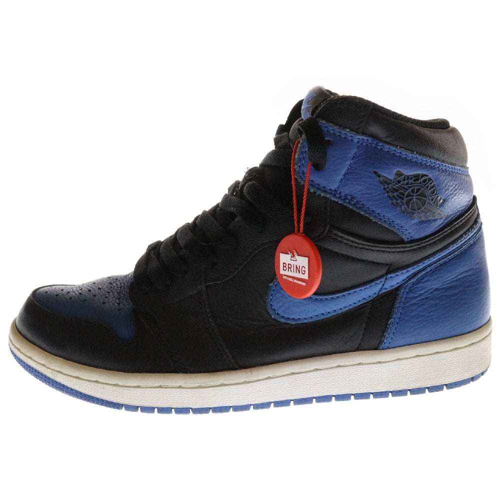 NIKE(ナイキ) AIR JORDAN 1 RETRO HIGH OG ROYAL 555088‐007 エアジョーダン1レトロ ロイヤル ハイカットスニーカー ブラック/ブルー US8.5/26.5cm