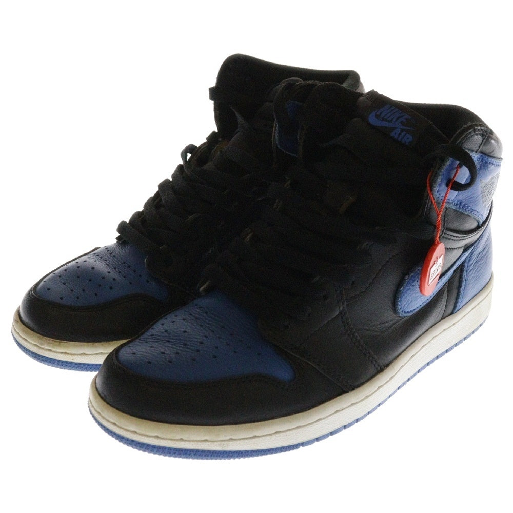 NIKE(ナイキ) AIR JORDAN 1 RETRO HIGH OG ROYAL 555088‐007 エアジョーダン1レトロ ロイヤル ハイカットスニーカー ブラック/ブルー US8.5/26.5cm