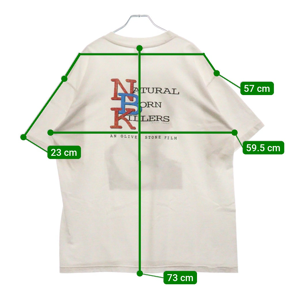VINTAGE(ヴィンテージ) 90S Natural Born Killers ナチュラルボーンキラー 両面プリント 半袖Tシャツ ホワイト