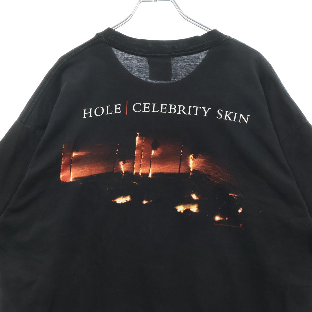VINTAGE(ヴィンテージ) 90S HOLE CELEBRITY SKIN ホール 両面プリント 半袖Tシャツ ブラック