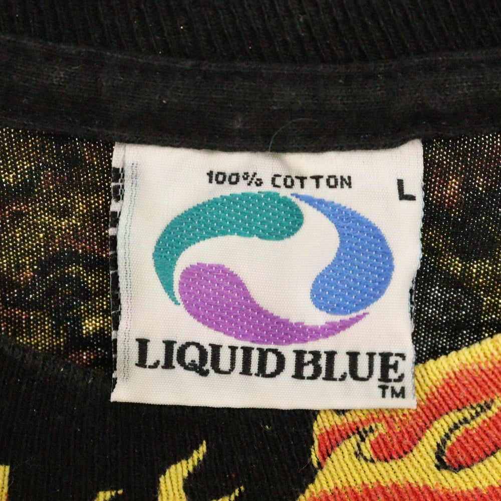 VINTAGE(ヴィンテージ) 90s Marvel Wolverine X-Men Overload Weapon AOP WOLVERINE LIQUID BLUE リキッドブルー ウルヴァリン オーバープリント 半袖Tシャツ ブラック