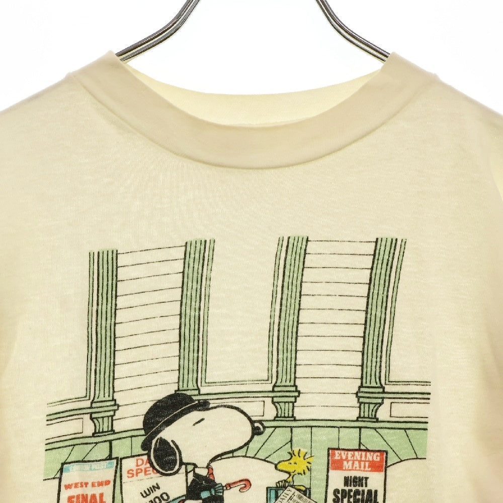VINTAGE(ヴィンテージ) 80s SNOOPY ILOVE LONDON スヌーピー フロントプリント Tシャツ 半袖カットソー ホワイト