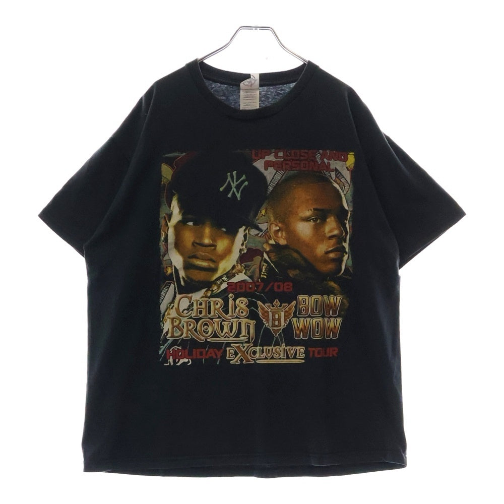 VINTAGE(ヴィンテージ) 90s CHRIS BROWN & BOW TEE フロントプリント半袖Tシャツ カットソー ブラック
