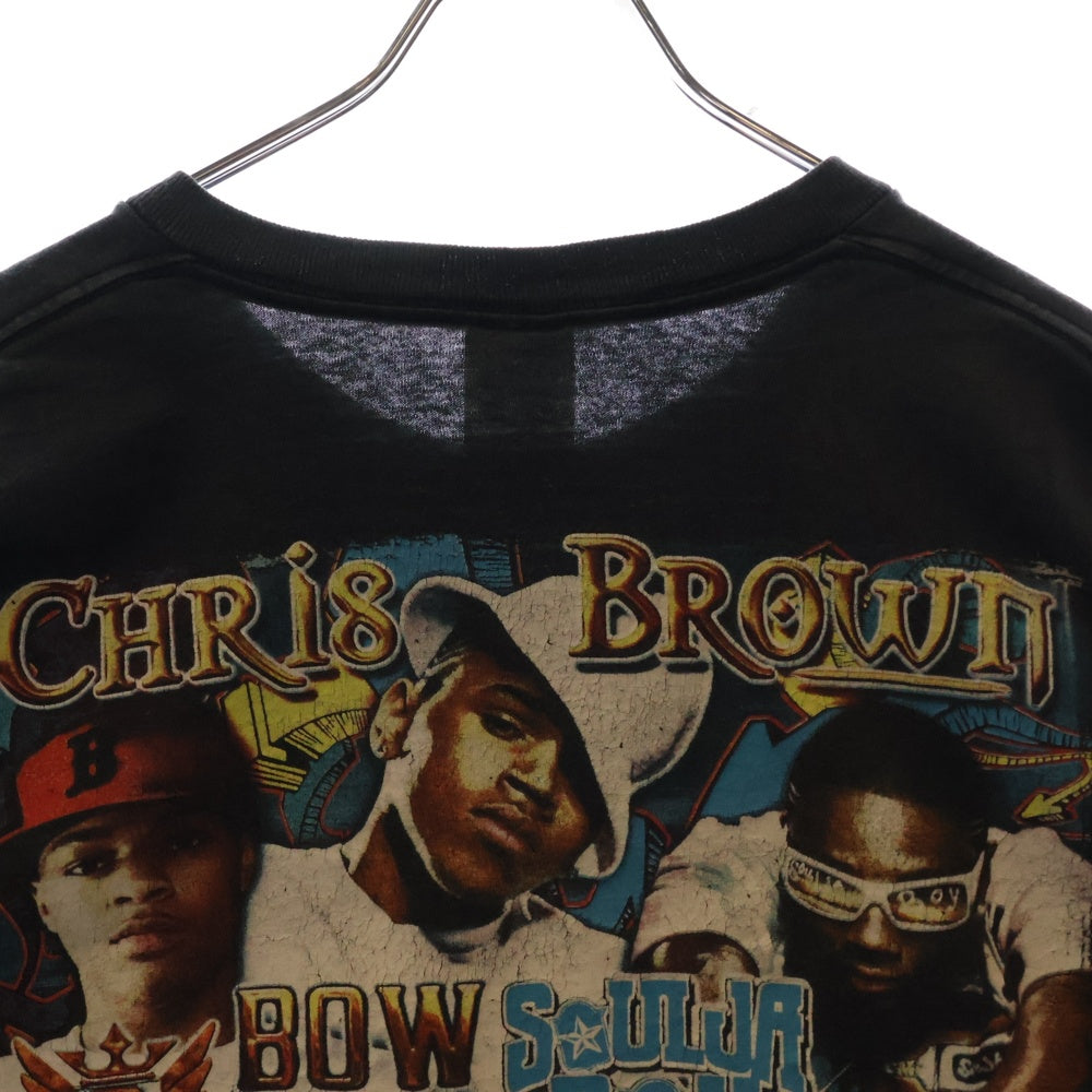 VINTAGE(ヴィンテージ) 90s CHRIS BROWN & BOW TEE フロントプリント半袖Tシャツ カットソー ブラック