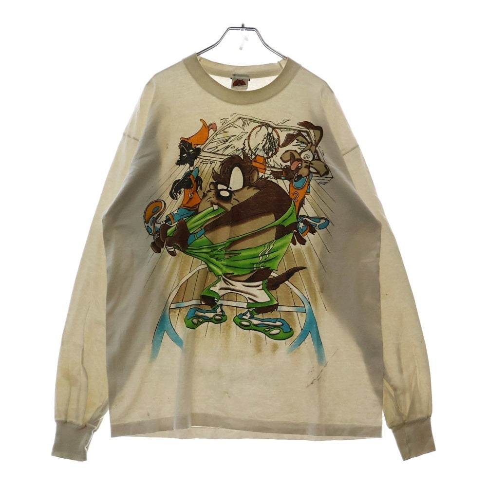 VINTAGE(ヴィンテージ) 90s Tasmanian Devil LS TEE タズマニアンデビル フロントプリント長袖Tシャツ カットソー ホワイト